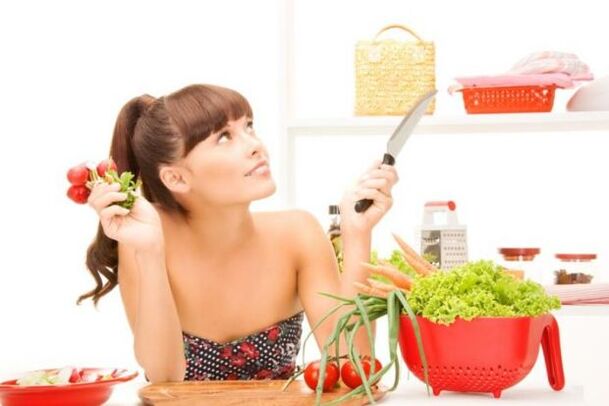 Prepare vegetables to lose weight at home