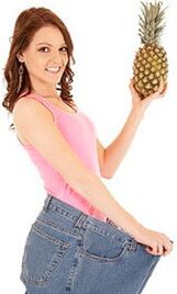 Girl with pineapple